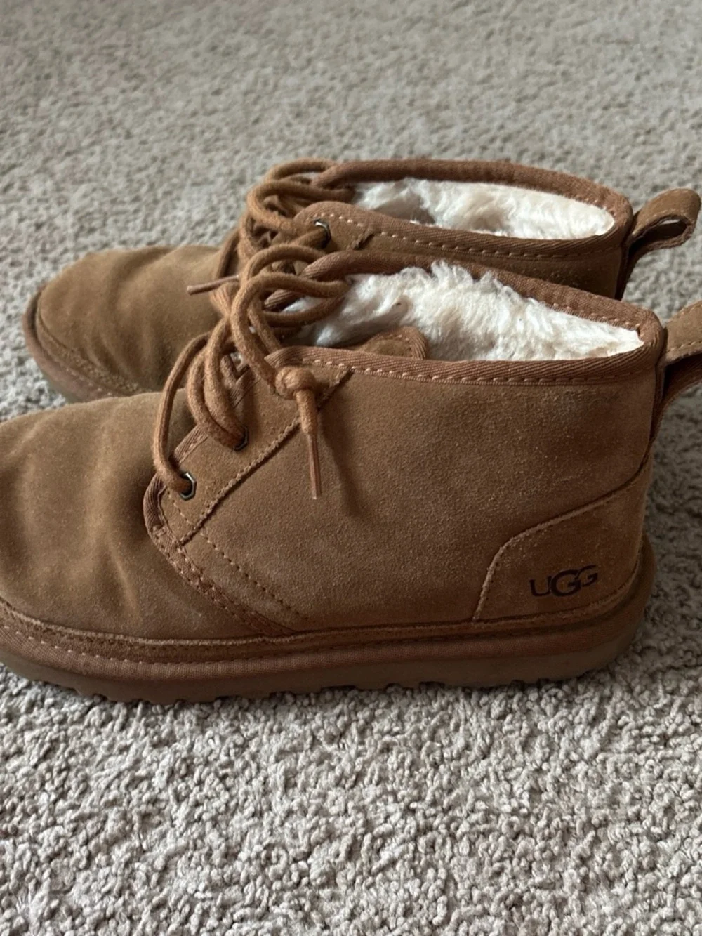 UGG unisex Tan Suede Chukka Boots with Shearling Lining